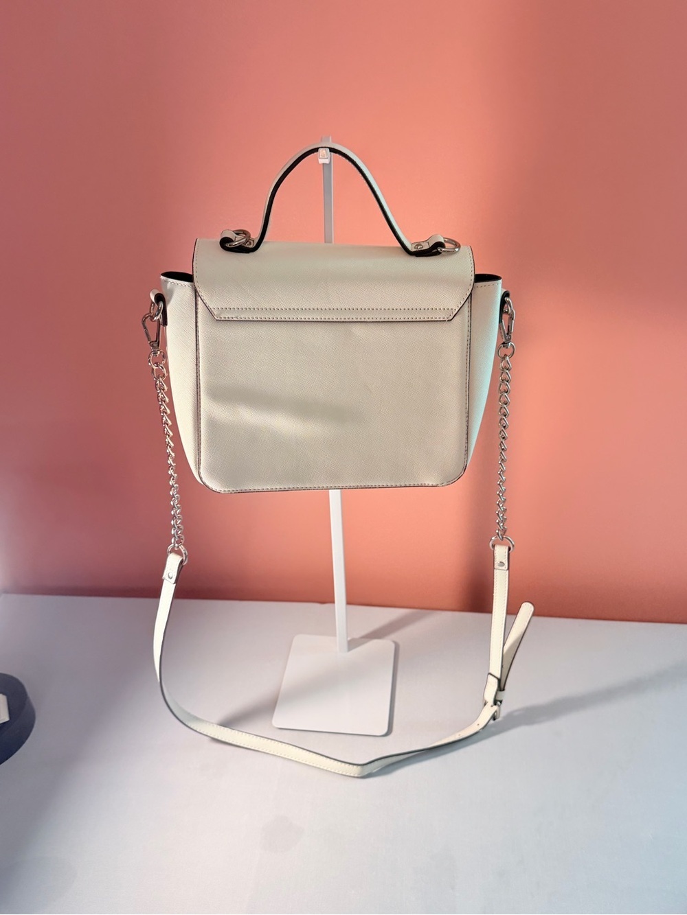 Steve Madden Cream Top-Handle Satchel Bag - Picture 3 of 5